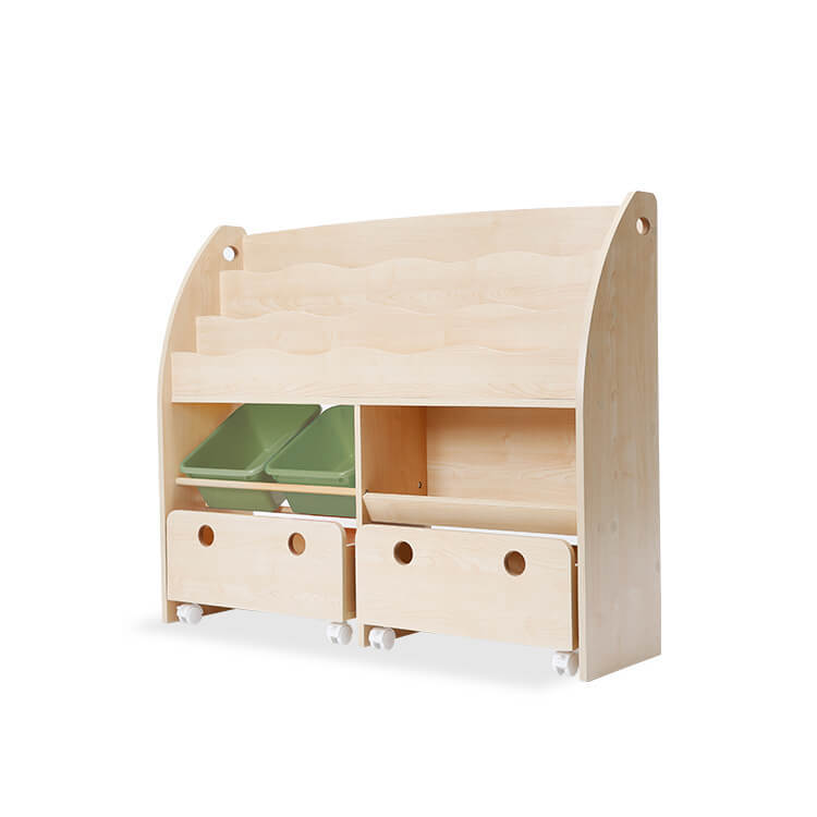 Wide-type display toy storage with casters, display rack, picture book shelf