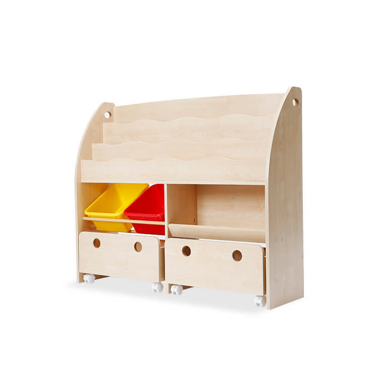 Wide-type display toy storage with casters, display rack, picture book shelf