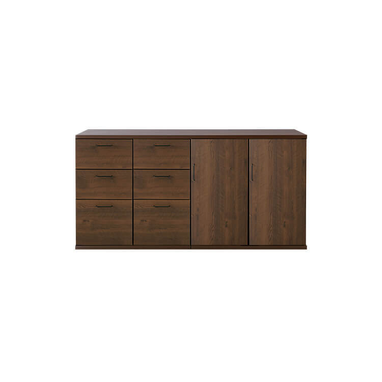 Low-type cupboard, wooden, semi-finished product, made in Japan, free combination, antique style