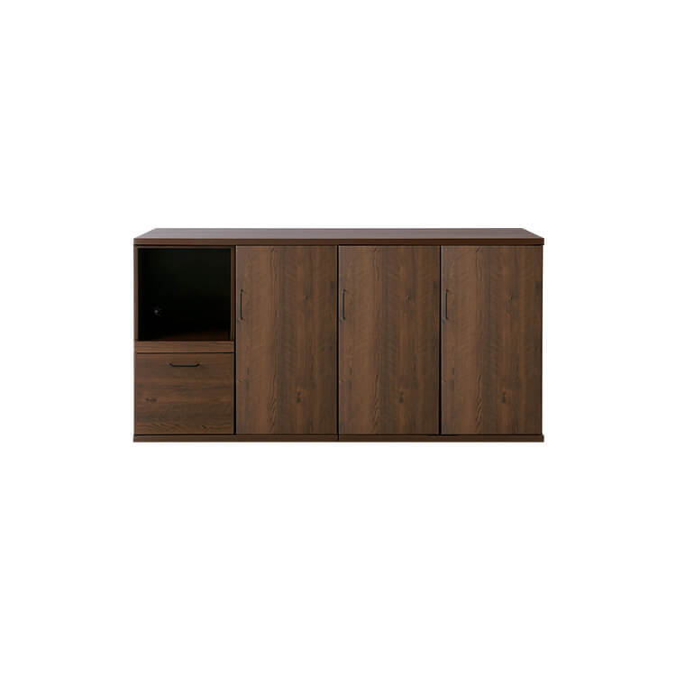 Low-type cupboard, wooden, semi-finished product, made in Japan, free combination, antique style