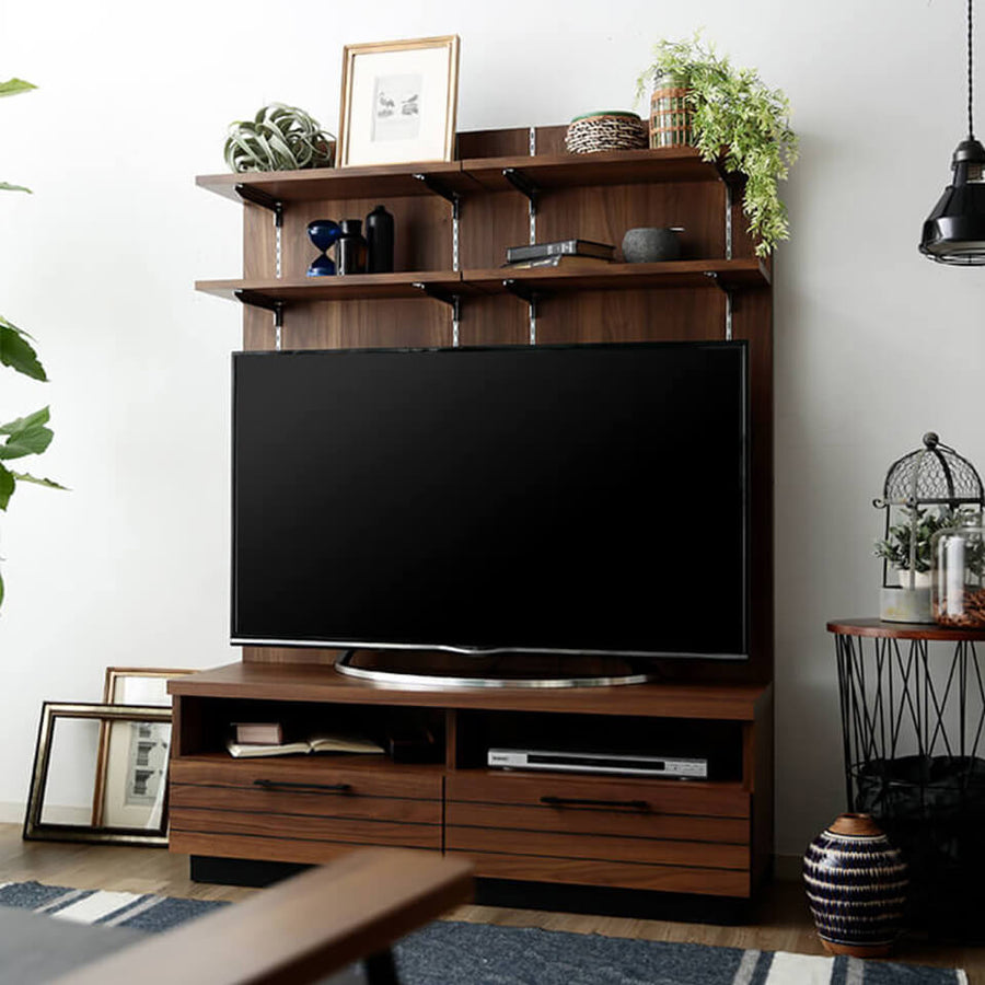 テレビ台 日本製 壁面収納付テレビ台 49V型対応 完成品 木製