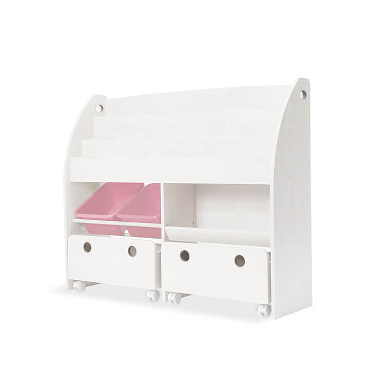 Wide-type display toy storage with casters, display rack, picture book shelf
