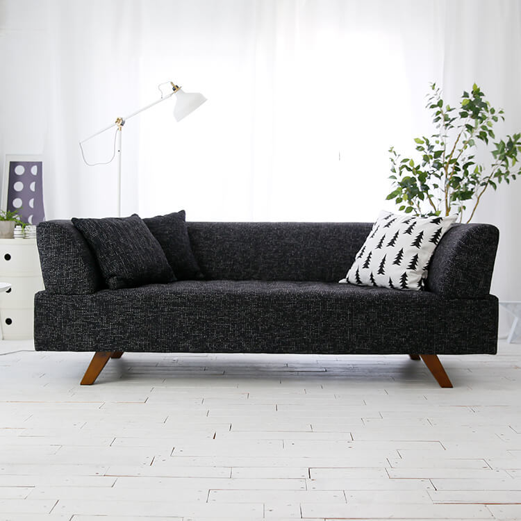 Exquisitely curved 3-seater designer sofa with high arms