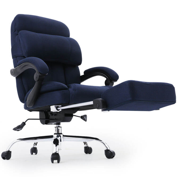 Office chair with 170 degree reclining (high resilience) and retractable footrest. It's so relaxing, you can even take a nap.