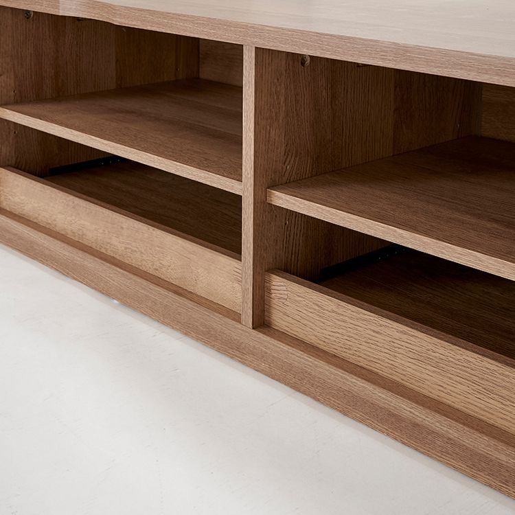 Wood grain TV stand with large storage capacity