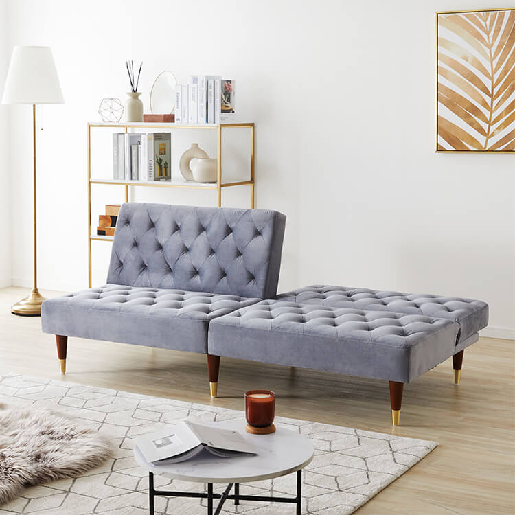 Sofa bed, velvet-like, reclining, cute and mature