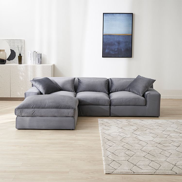 Velvet-like 3-seater couch sofa Low sofa