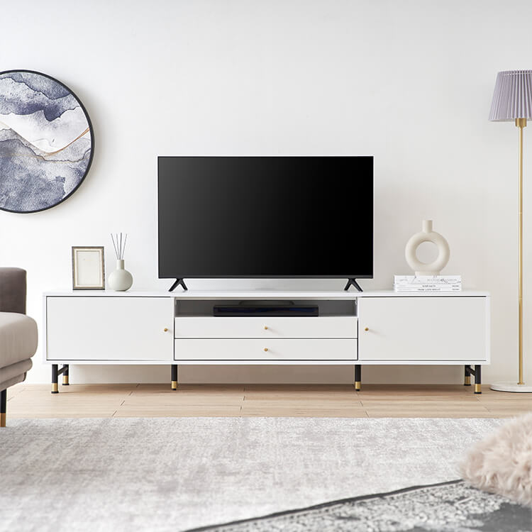 TV stand white x gold