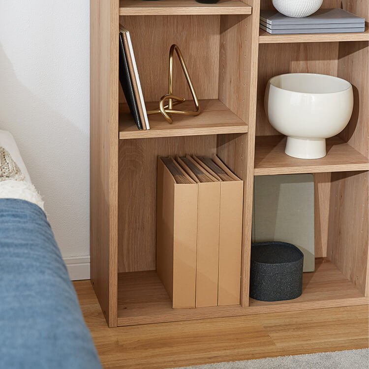 本棚 2個セット スリム 薄型 大容量 省スペース 収納 収納棚 オープンラック 収納ボックス 木目調