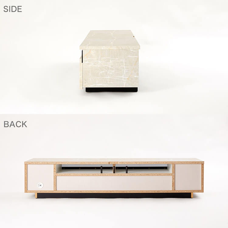 日本製テレビ台 木製 ストーン柄