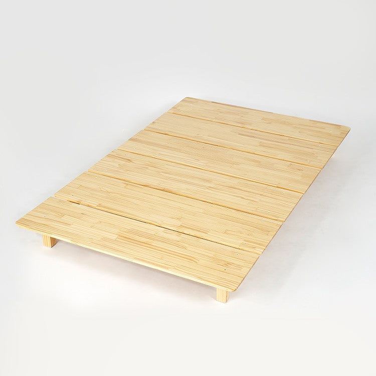 Bed frame, low type, slatted base, wooden, solid pine [SD]