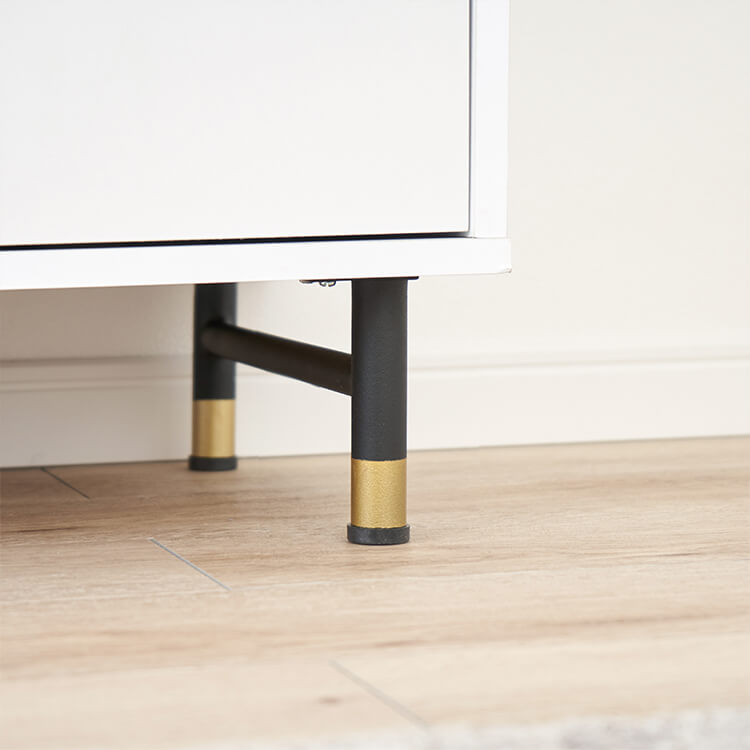 White and gold TV stand