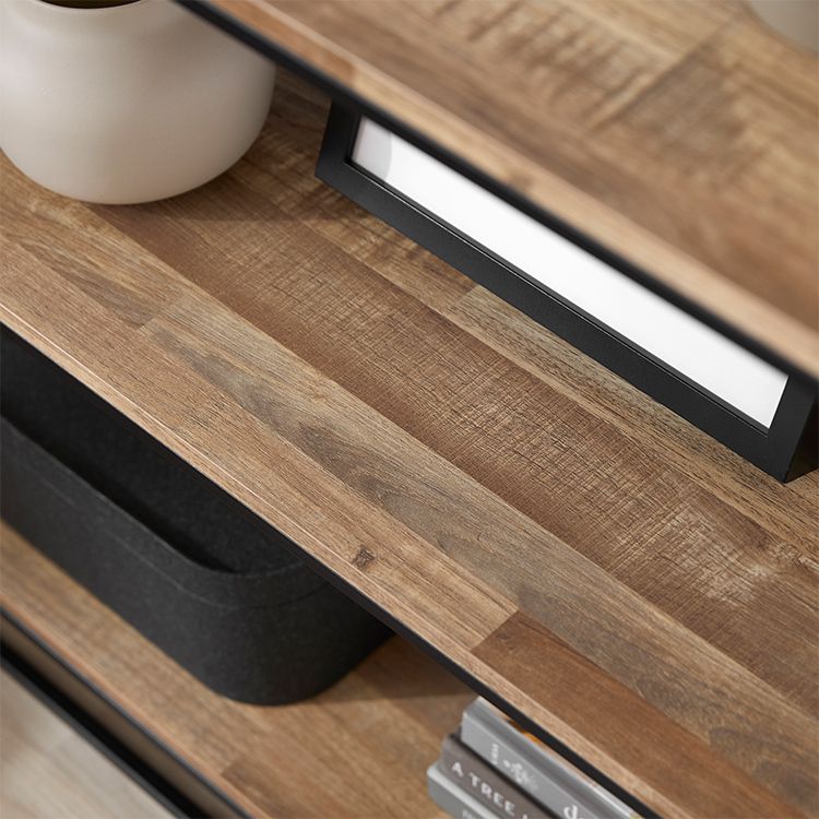 Wood-grain open shelf, display rack, solid wood look, 3 shelves