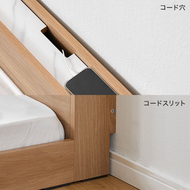 Bed frame (single item or mattress set) Headboard bed Wooden bed [S]