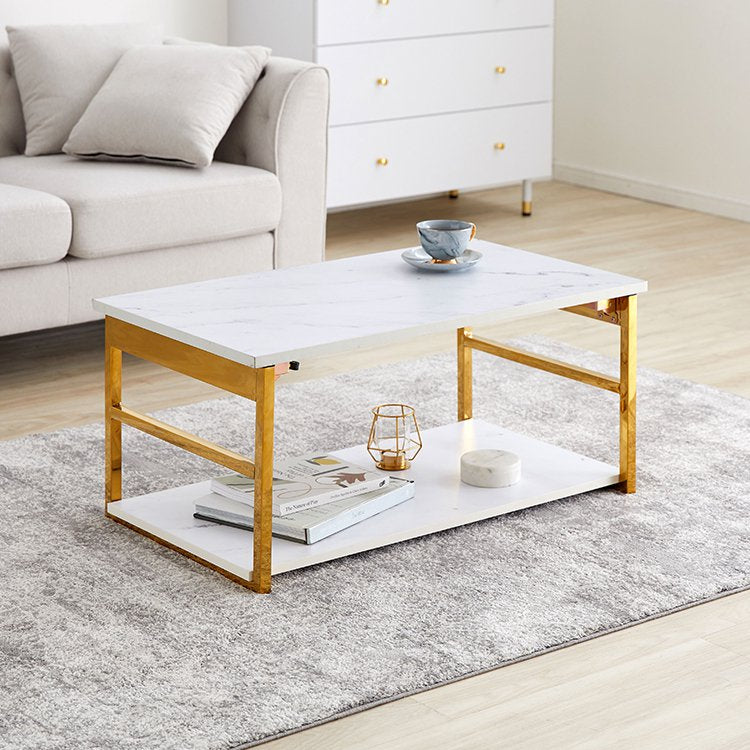 大理石柄リビングテーブル 折りたたみテーブル