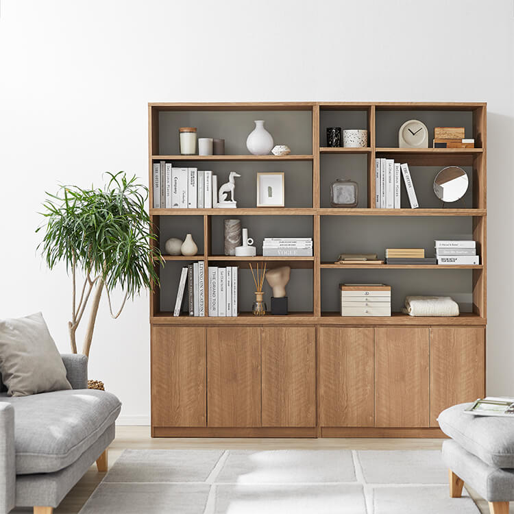 木目調がおしゃれな本棚