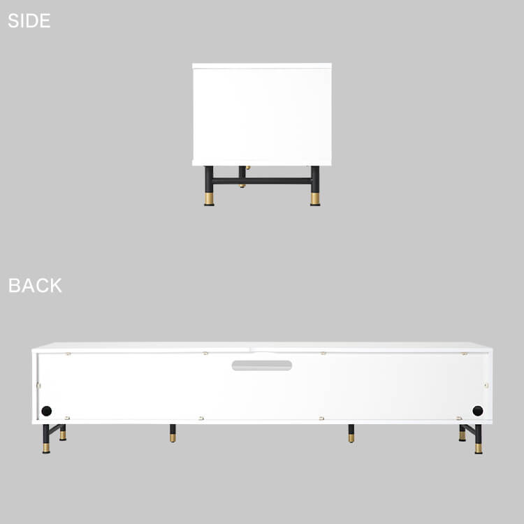 TV stand white x gold