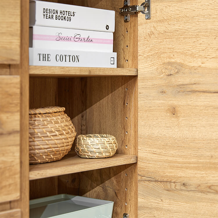 Wood grain chest cabinet