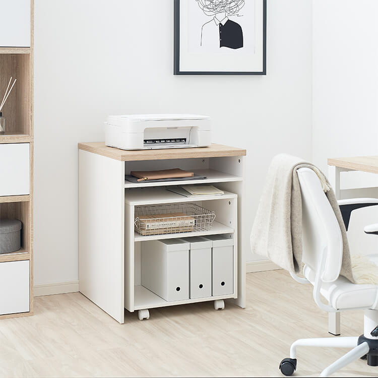 L-shaped desk with storage PC desk