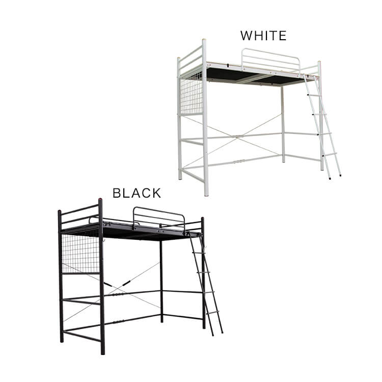 Loft bed with anti-squeak mat and height adjustable [S]