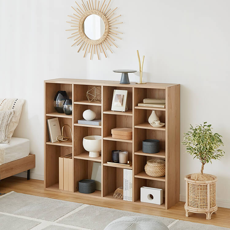 本棚 2個セット スリム 薄型 大容量 省スペース 収納 収納棚 オープンラック 収納ボックス 木目調