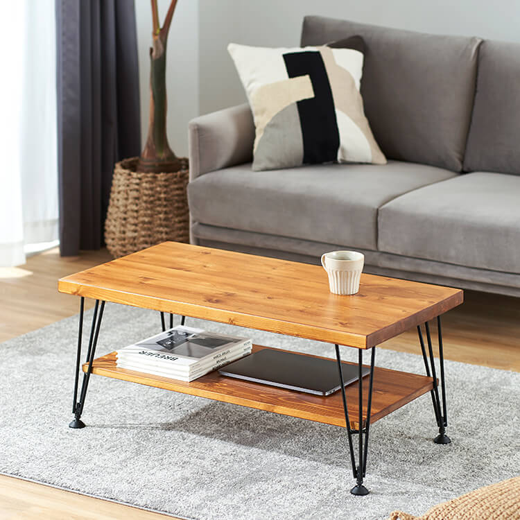 Center table, wood grain, low table, natural wood, wooden, storage, vintage