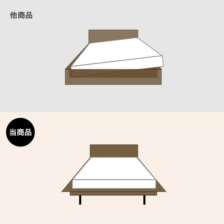 Bed frame, low bed, low type, wood grain bed, tap storage [SD]