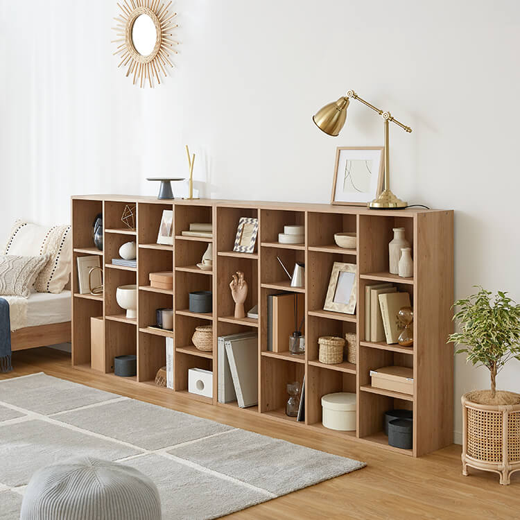 本棚 2個セット スリム 薄型 大容量 省スペース 収納 収納棚 オープンラック 収納ボックス 木目調