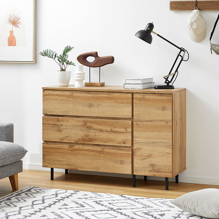 Wood grain chest cabinet