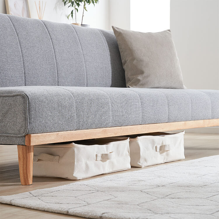 Sofa bed, reclining, 2-seater, low sofa, single, gray, compact, foldable, one-room, low sofa bed