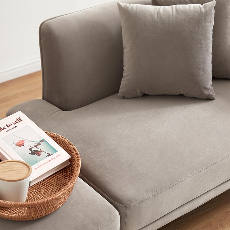 Compact size couch sofa with velvet finish