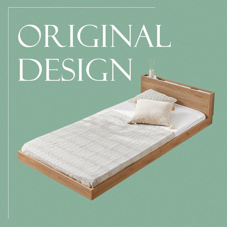Bed frame (single item or mattress set) Headboard bed Wooden bed [S]