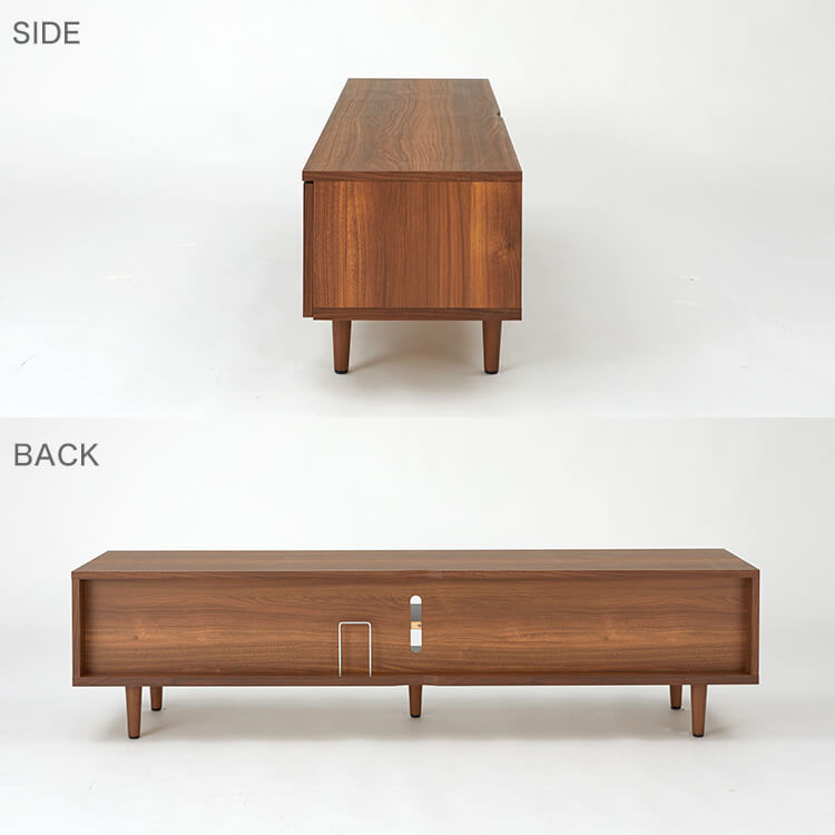 Wood-grain TV stand, brass, wooden legs, made in Japan [width 180]