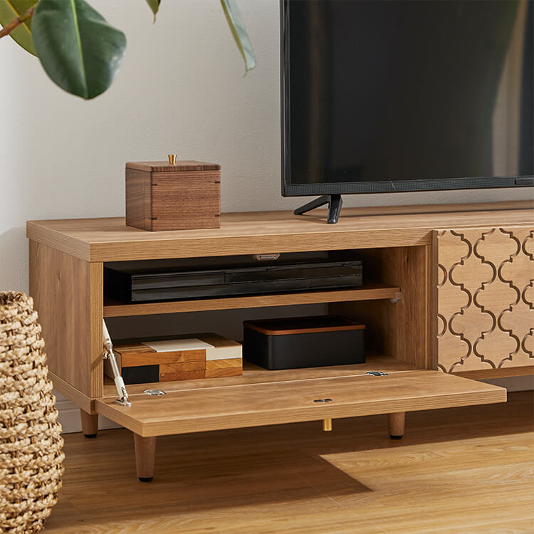 Moroccan pattern TV stand, wooden, made in Japan