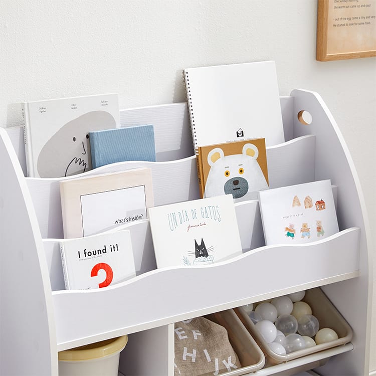 子供用絵本棚(タイプA.B)カラフルデザインで魅せるディスプレイラック