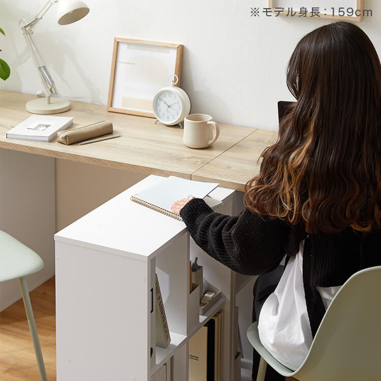 ツインデスク 2人用学習机 組み換え自由 木目調