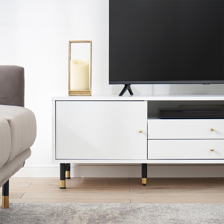 White and gold TV stand