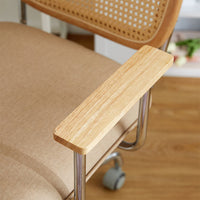 極美品】LOWYA ラタン調デスクチェア 韓国インテリア風 ラタン調デスク