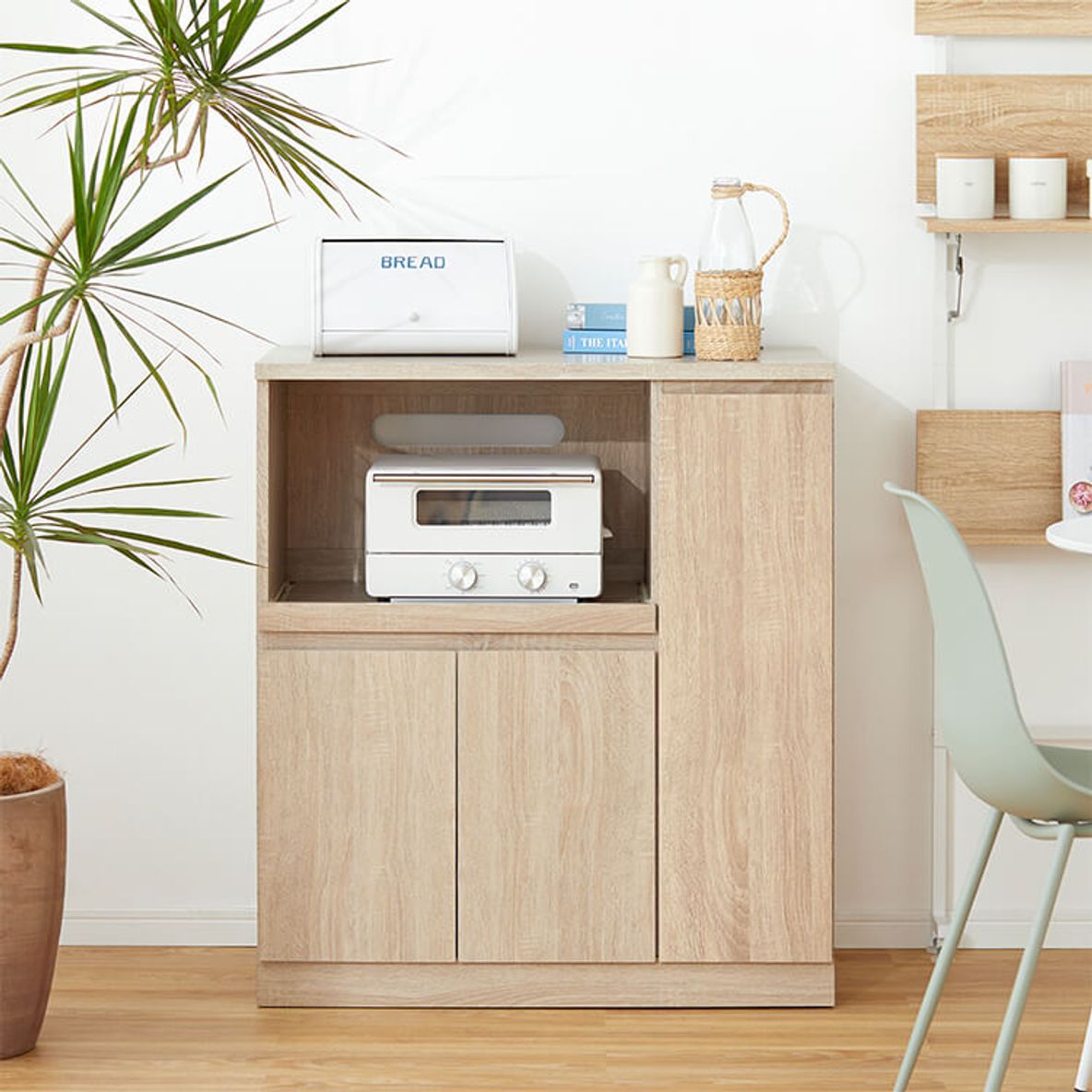 キッチンカウンター ミドルタイプ スライド収納付き コンセント付き Lowya LOWYA(ロウヤ) キッチンカウンター ミドルタイプ スライド収納