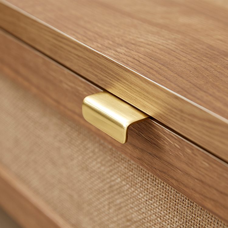 Japanese-made TV stand with flap doors and storage space, wooden legs