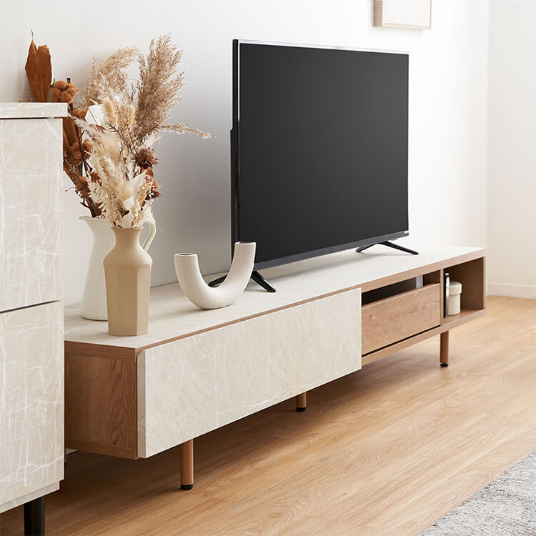 Stylish stone-like TV stand