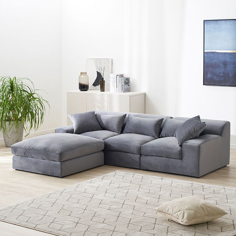 Velvet-like 3-seater couch sofa Low sofa
