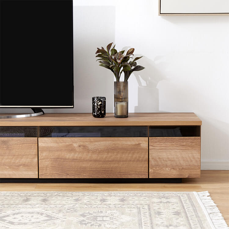 Japanese-made wooden TV stand with stone pattern [width 240]