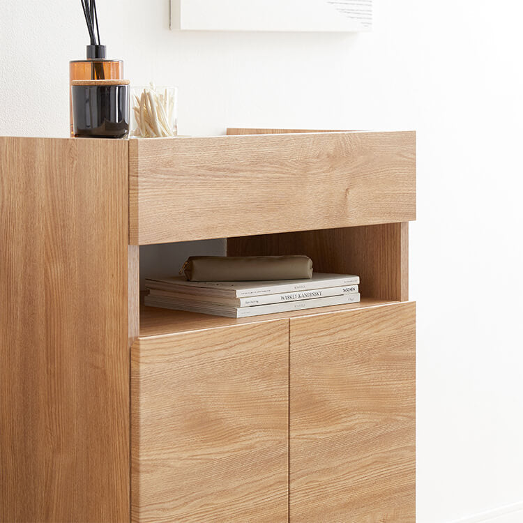 Stylish wooden cabinet with steel legs