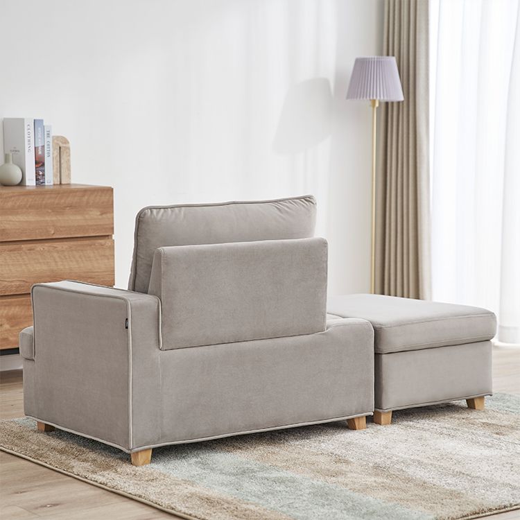 Velvet-like 2-seater couch with storage