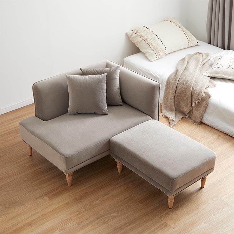 Compact size couch sofa with velvet finish