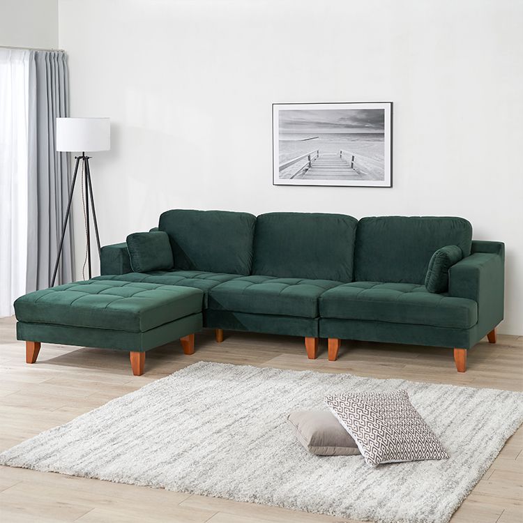 Velvet-like 3-seater couch
