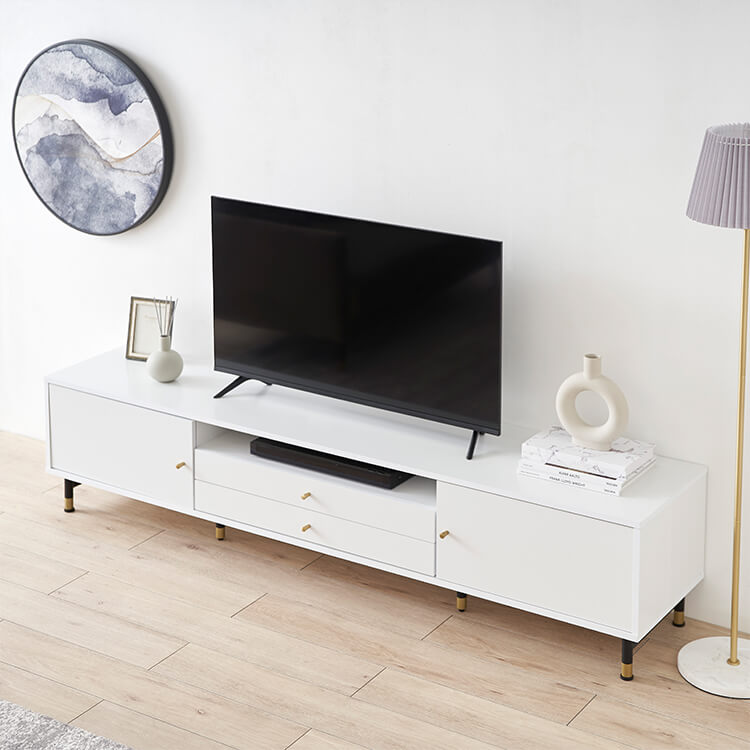 TV stand white x gold