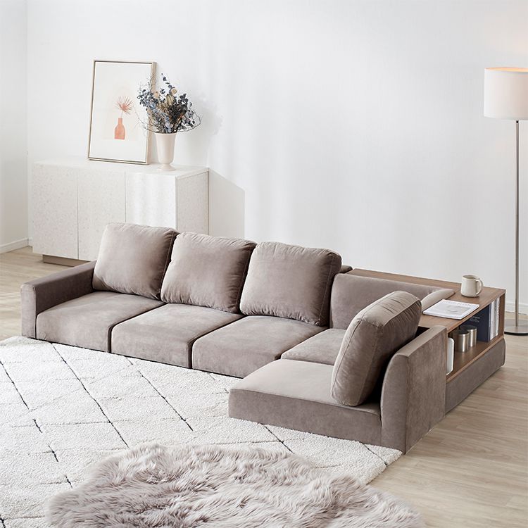 Floor sofa 4-5 seater corner sofa with back table and storage