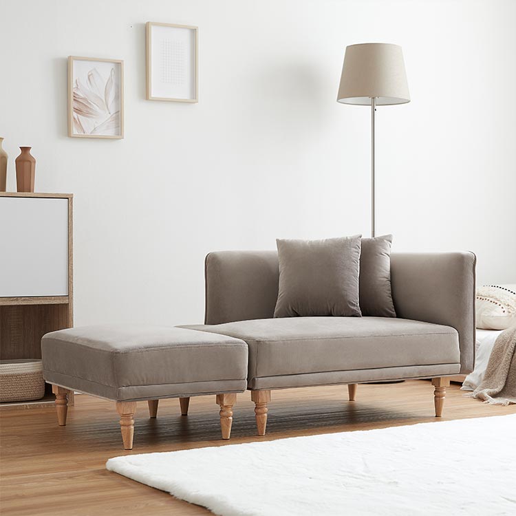 Compact size couch sofa with velvet finish